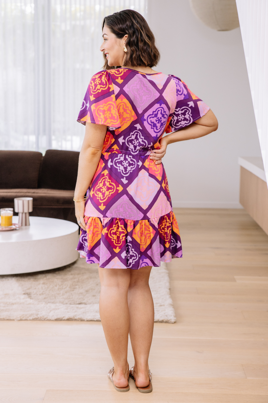 Tamsin Dress Alara Print Burgundy