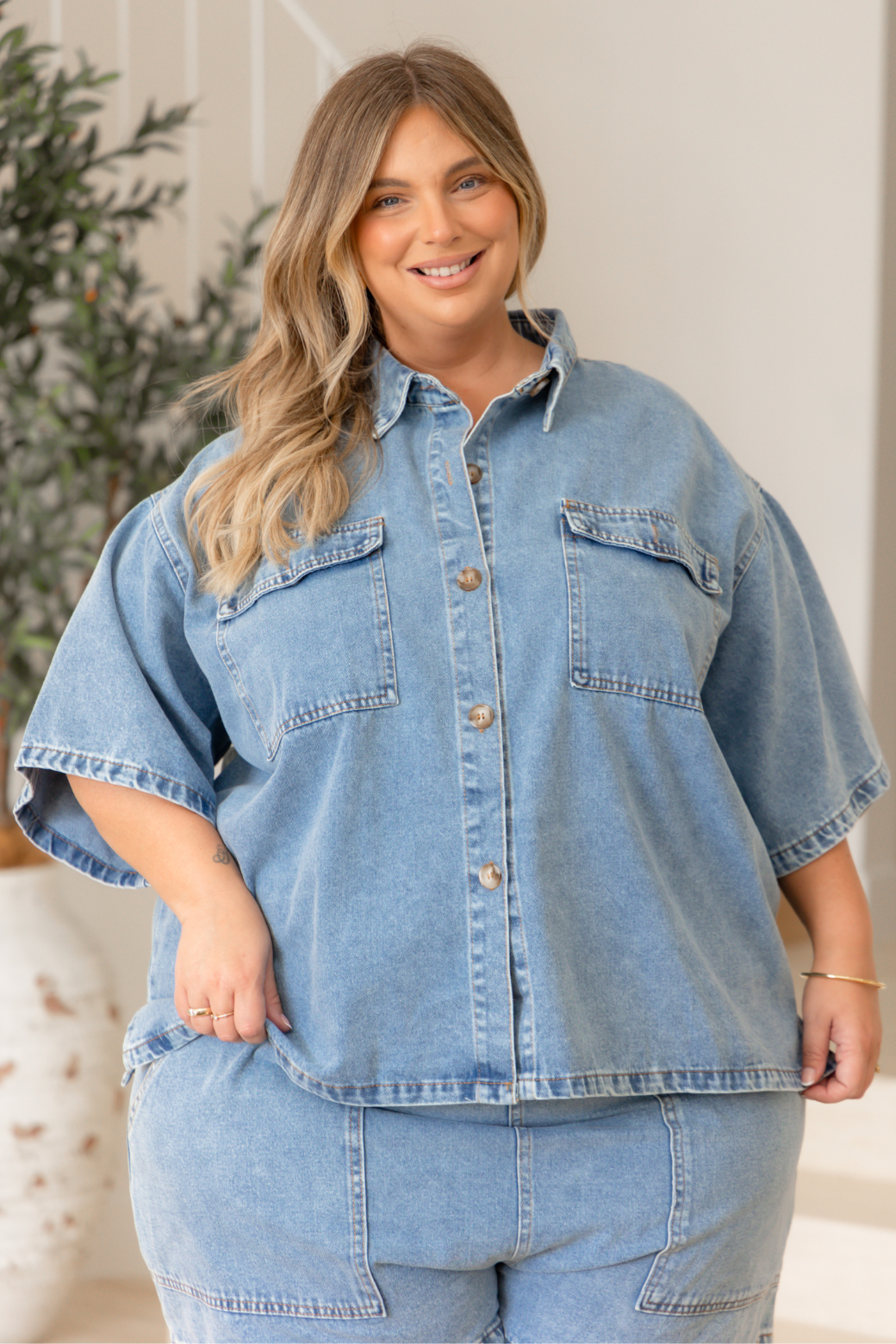 Tina Denim Shirt Light Wash