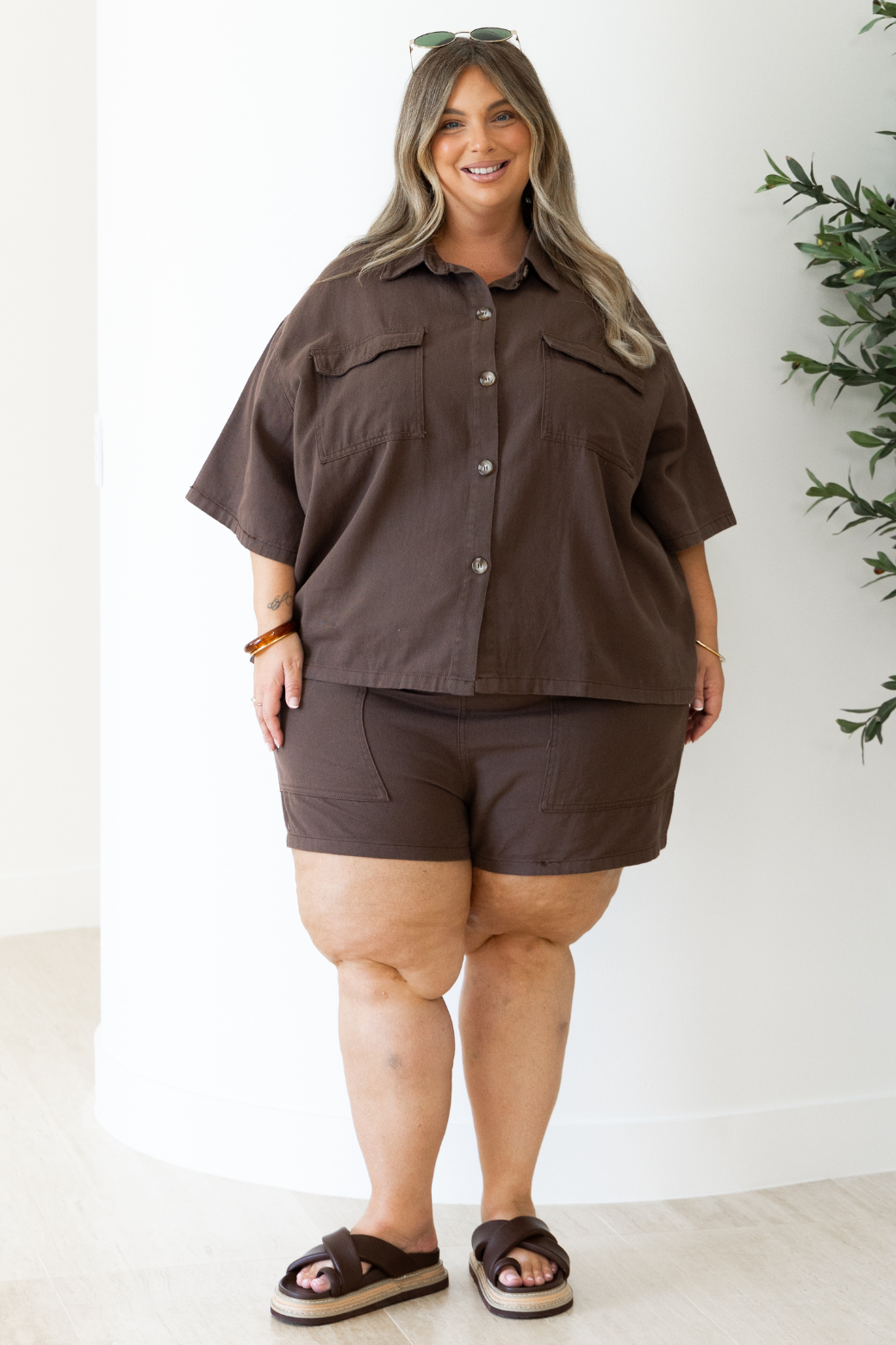 Tina Denim Shirt Bitter Chocolate