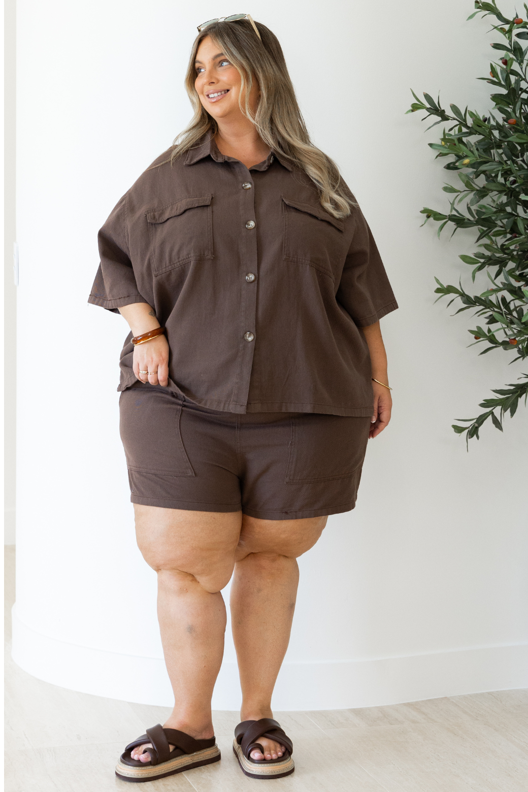 Tina Denim Shirt Bitter Chocolate