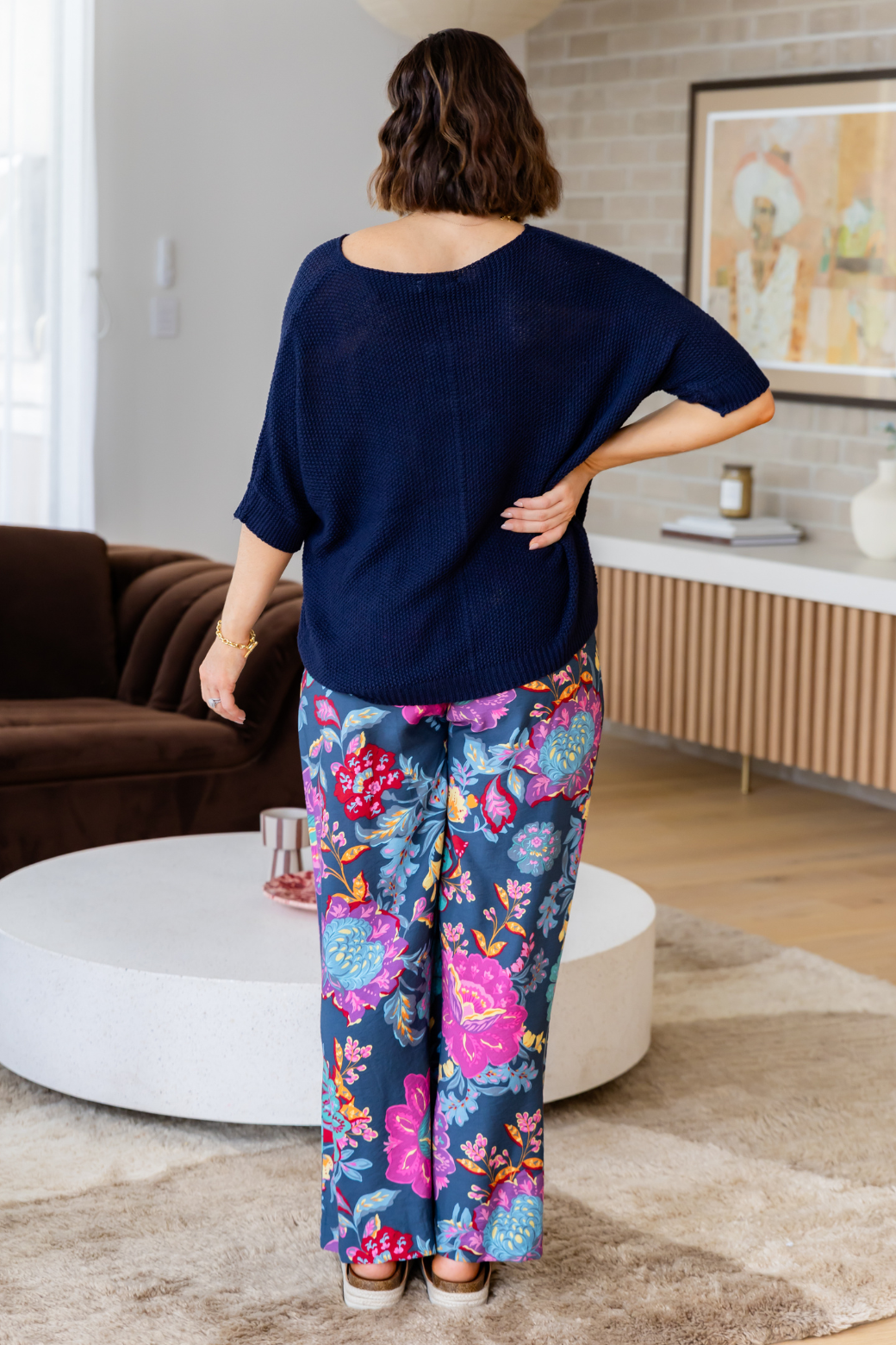 Tate Cotton Knit Top Navy