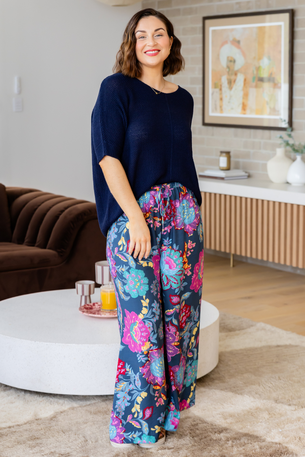 Tate Cotton Knit Top Navy