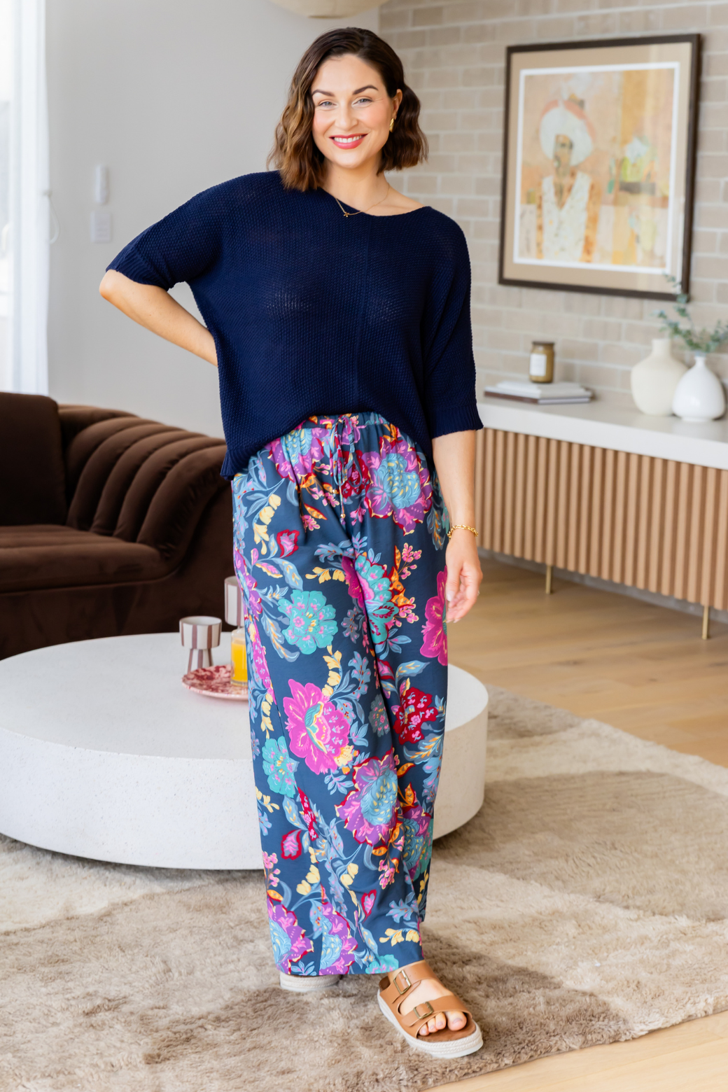Tate Cotton Knit Top Navy