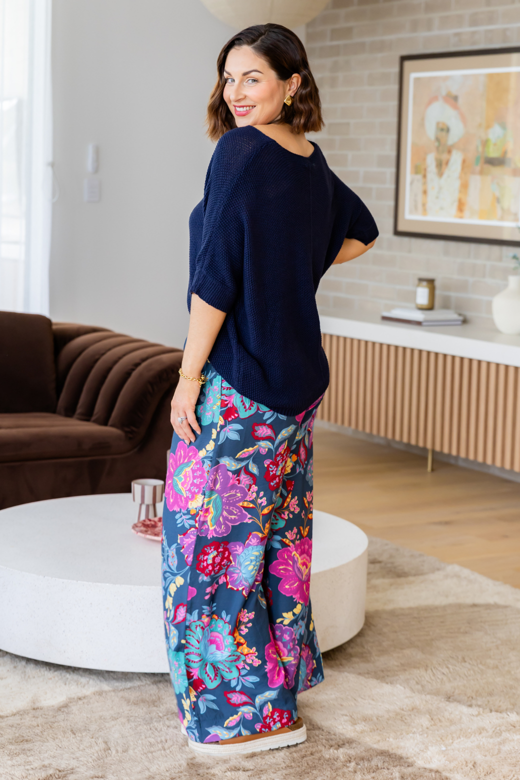 Tate Cotton Knit Top Navy