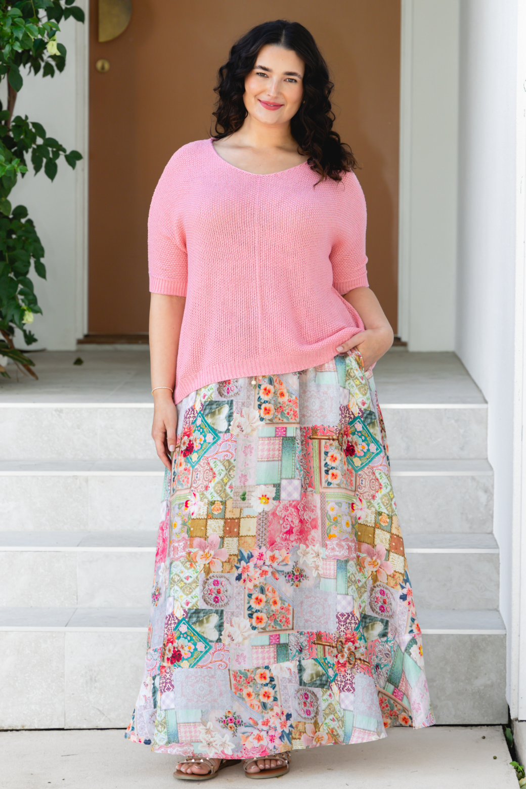 Tate Knit Top Blush Pink