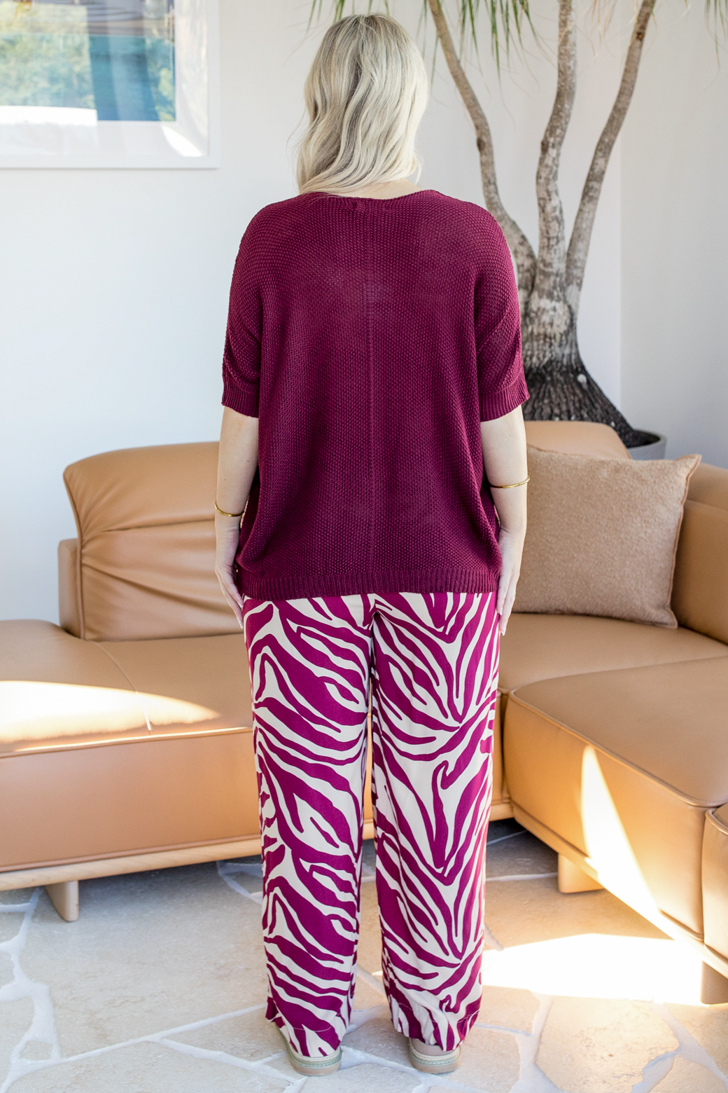 Tate Knit Top Burgundy