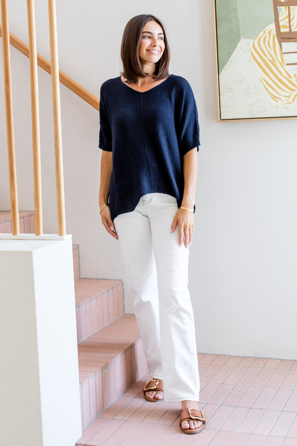 Tate Knit Top Navy