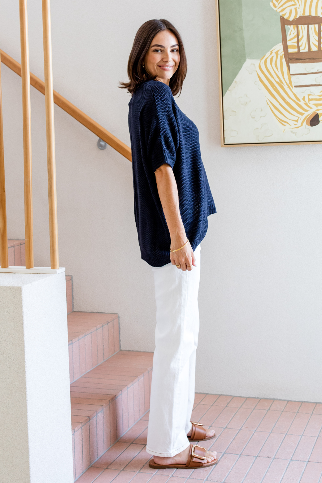 Tate Knit Top Navy