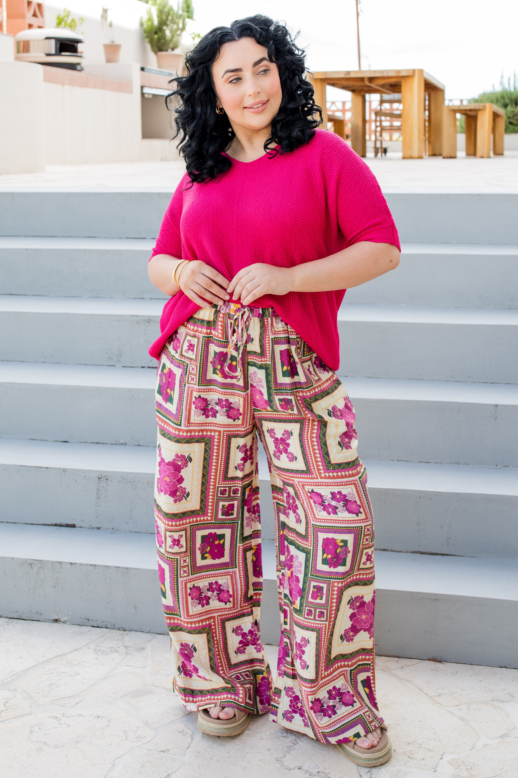 Tate Knit Top Peony Pink