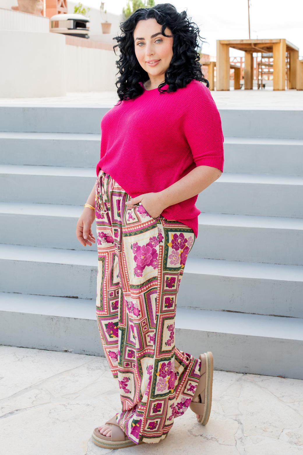 Tate Knit Top Peony Pink