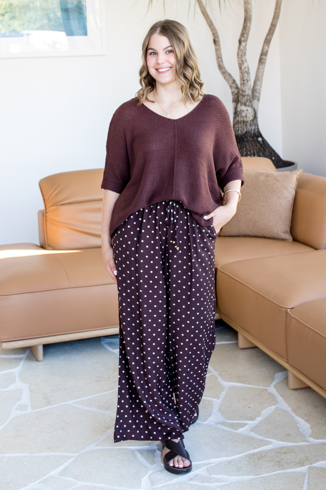 Tate Knitted Top Bitter Chocolate