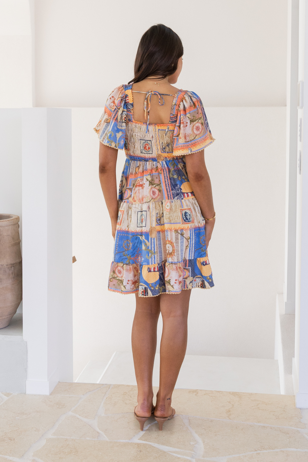 Tatum Shirred Dress Sea of Love Print