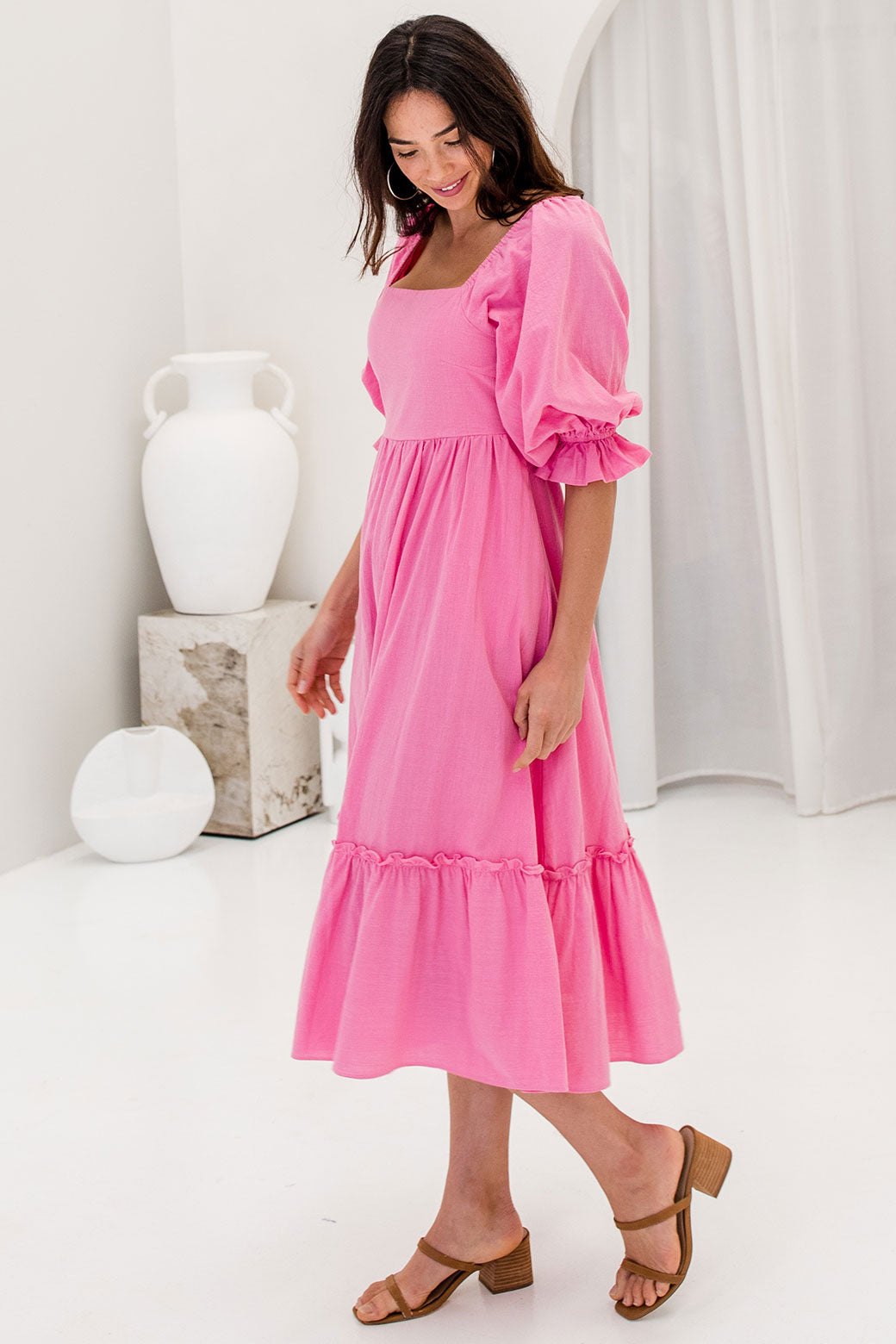 FINAL SALE Tayla Midi Dress Pink