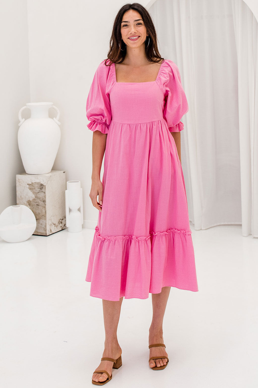 FINAL SALE Tayla Midi Dress Pink