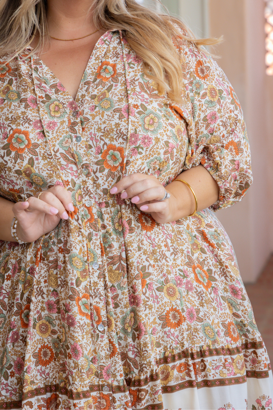 Taylah Dress Byron Print Natural