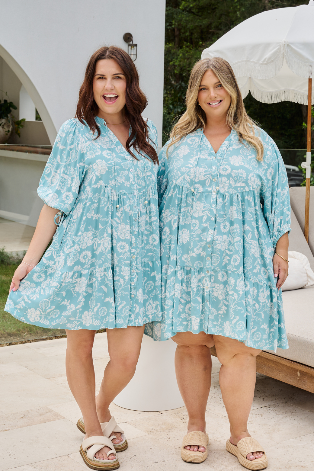 Taylah Dress Josephine Print Turqouise