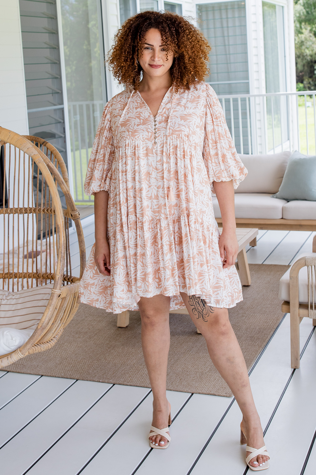 Final Sale | Tina Dress Castaway Print Latte