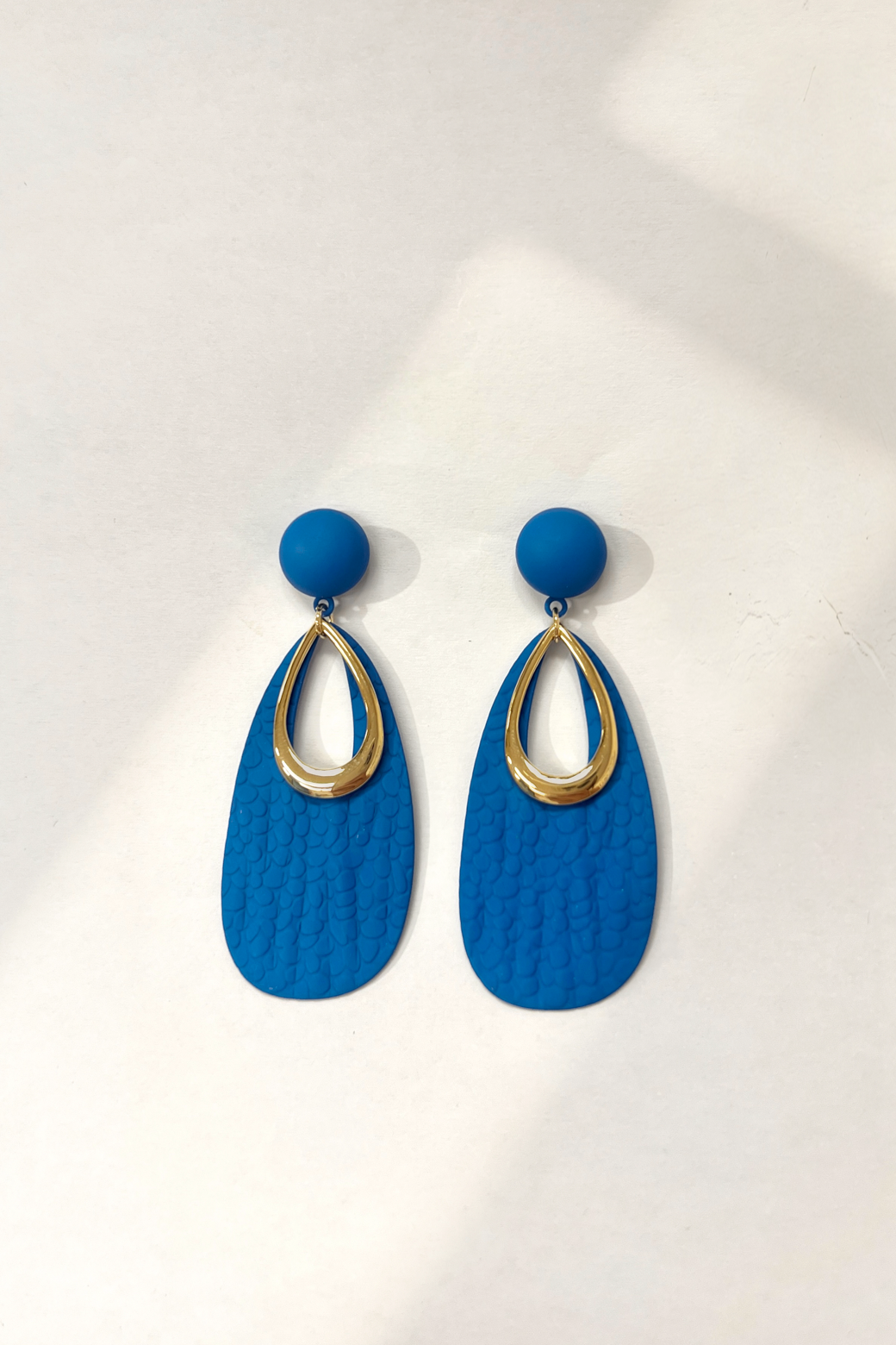 Topaz Blue Oval Drop Earrings