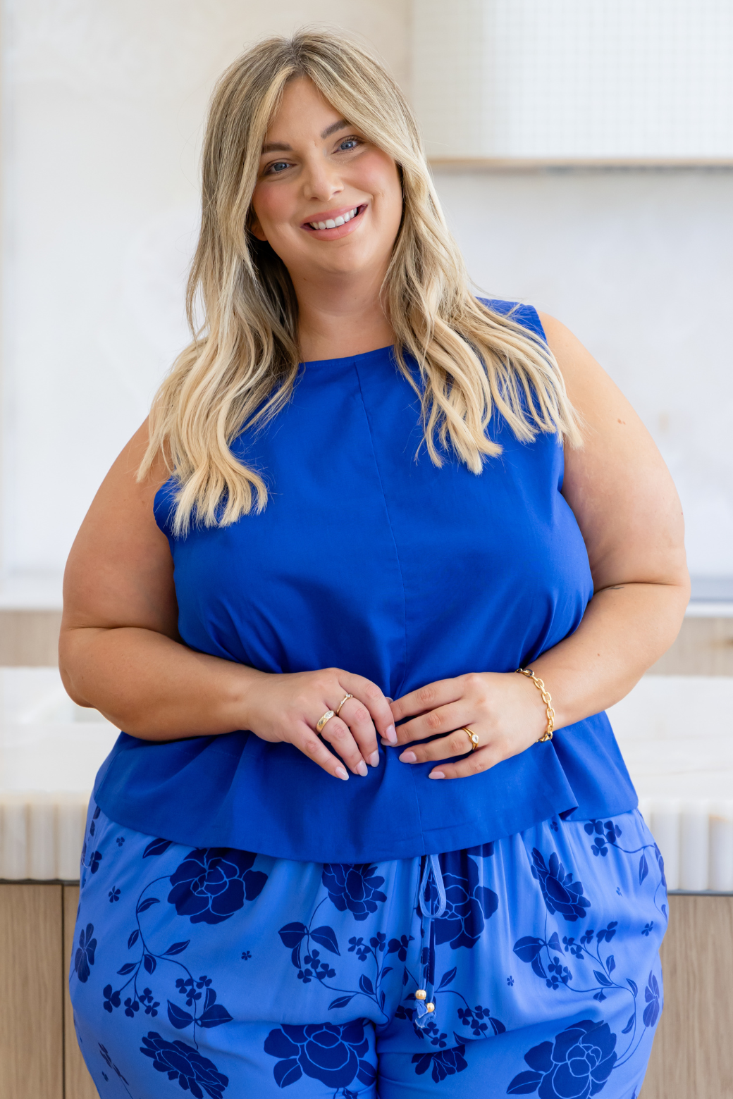Trudy Shell Top Deep Blue