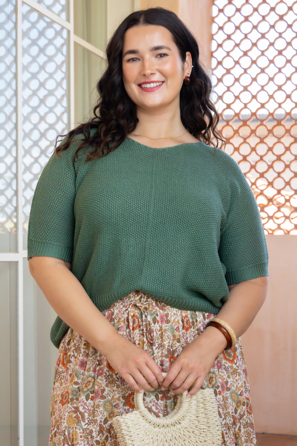 Tate Knit Top Deep Sage