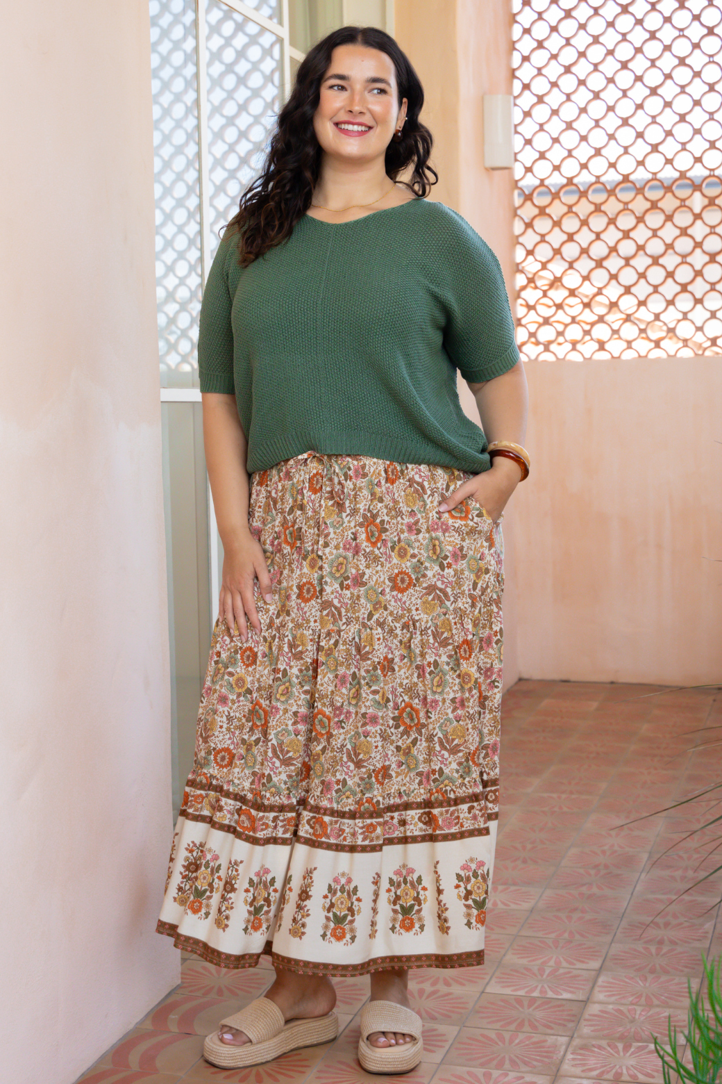 Tate Knit Top Deep Sage