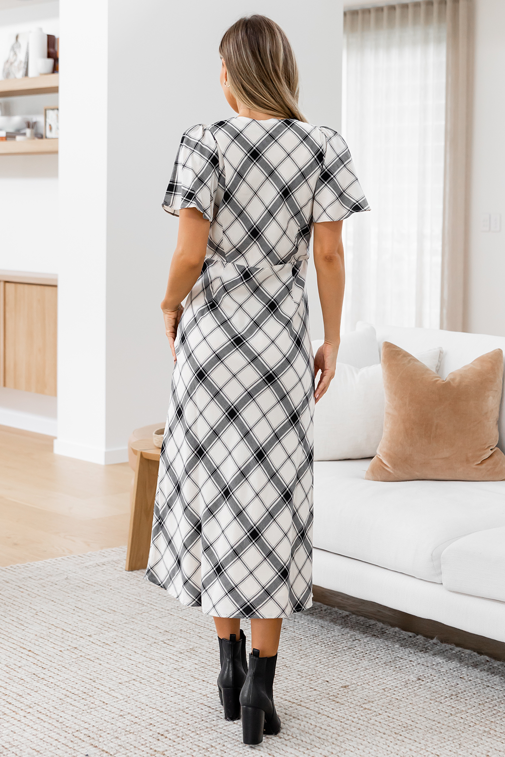 FINAL SALE | Valentina Bias Midi Dress Check