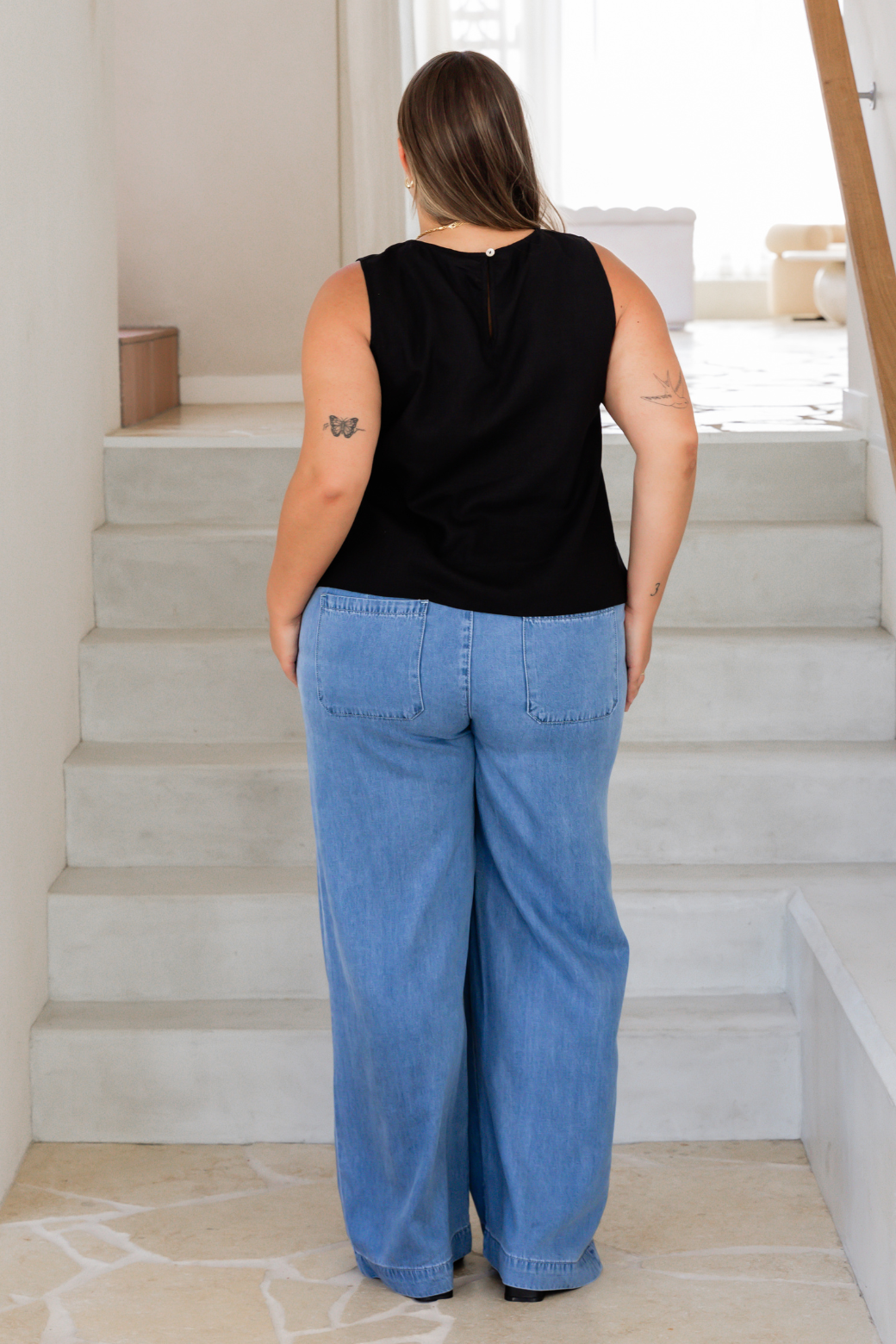 Valerie Drawstring Chambray Pants