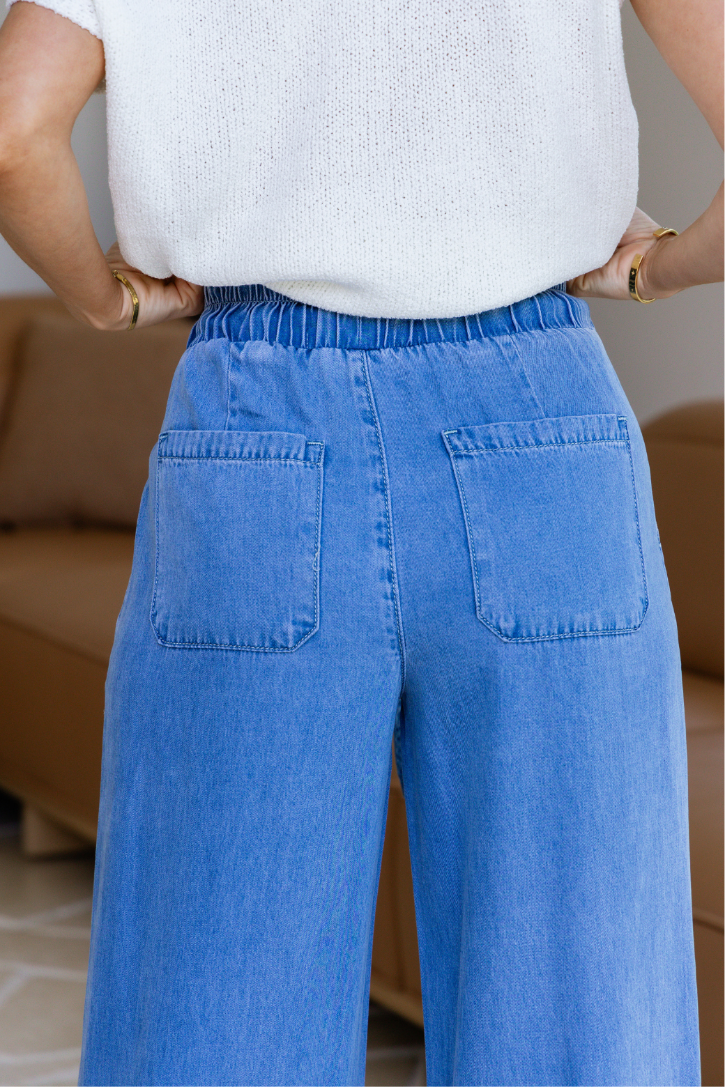 Valerie Drawstring Chambray Pants