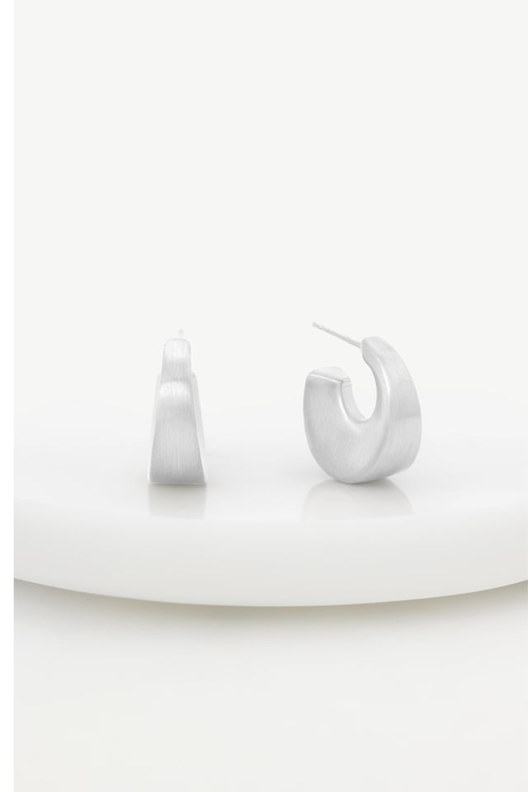 Zafino Harper Hoop Earring Brushed Silver