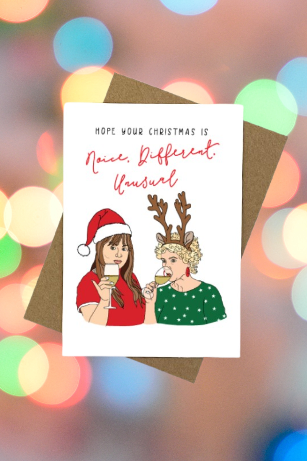 Candle Bark Creations Kath and Kim Christmas Card