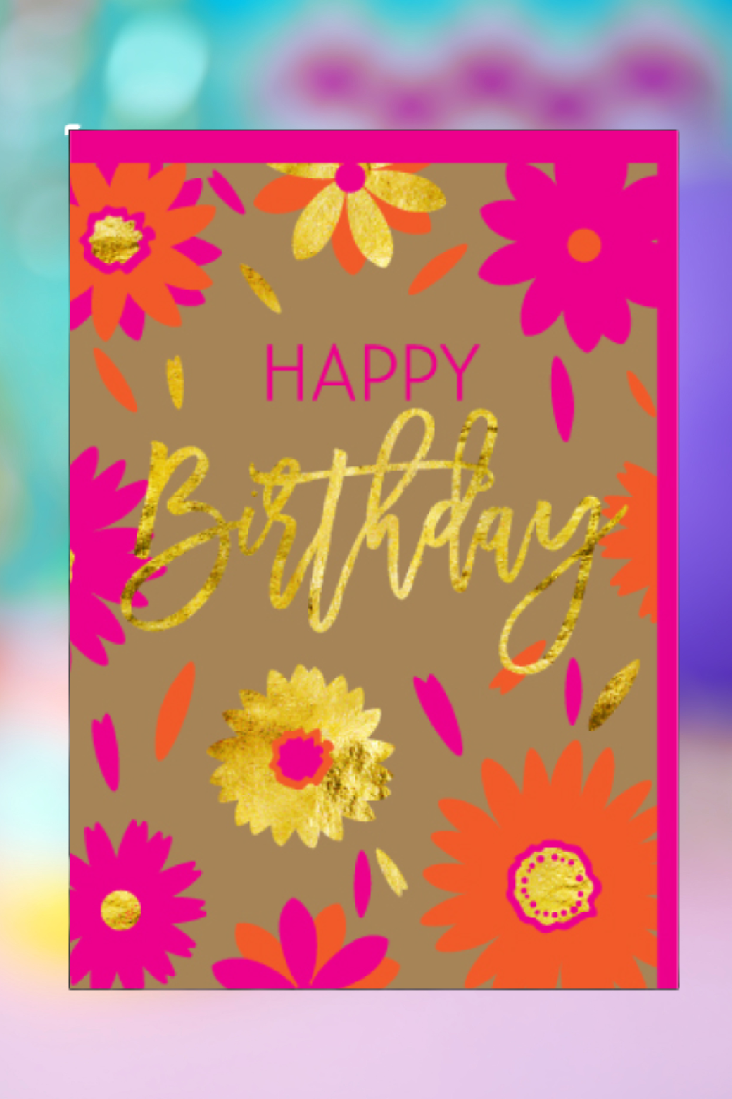 Candle Bark Creations Scattered Flowers Card