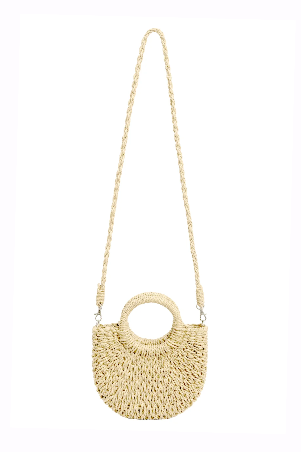 Dusk Mini Straw Crossbody Tote Bag