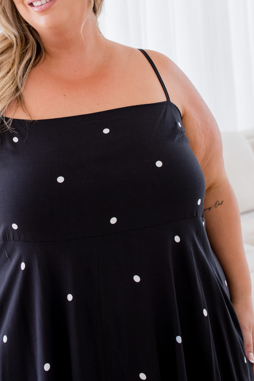 Xanthe Maxi Dress Black White Mini Spot