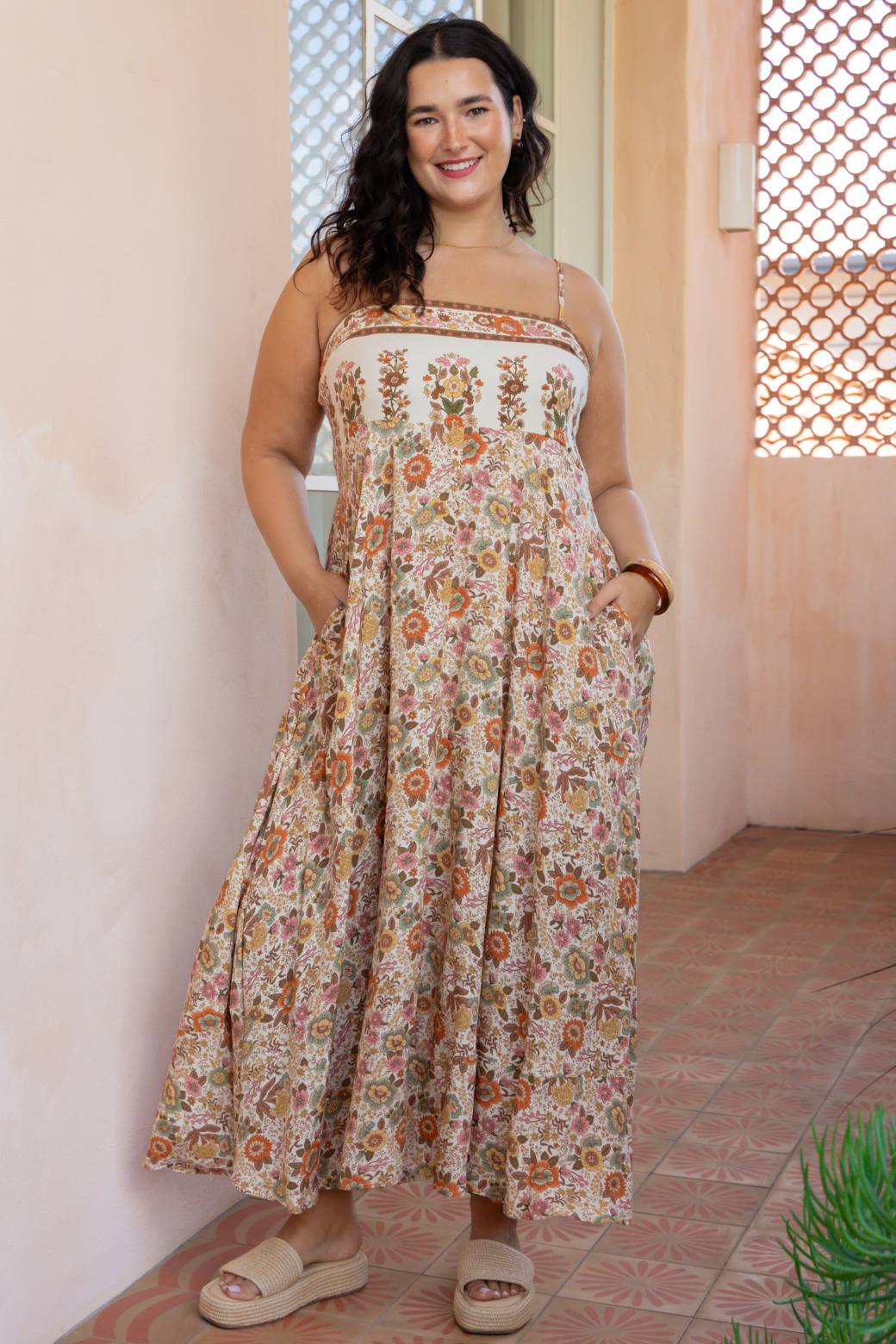 Xanthe Maxi Dress Byron Print Natural