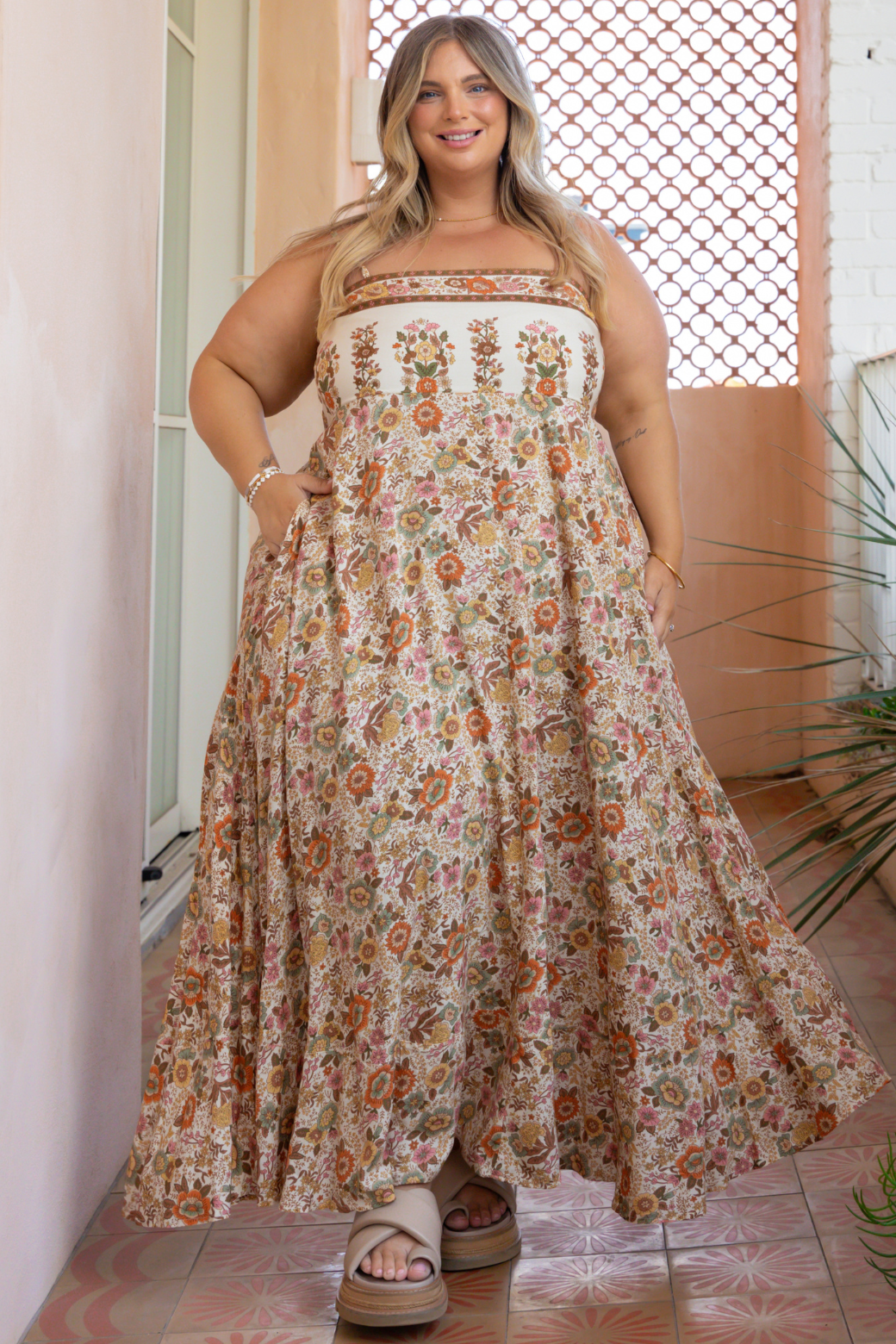 Xanthe Maxi Dress Byron Print Natural