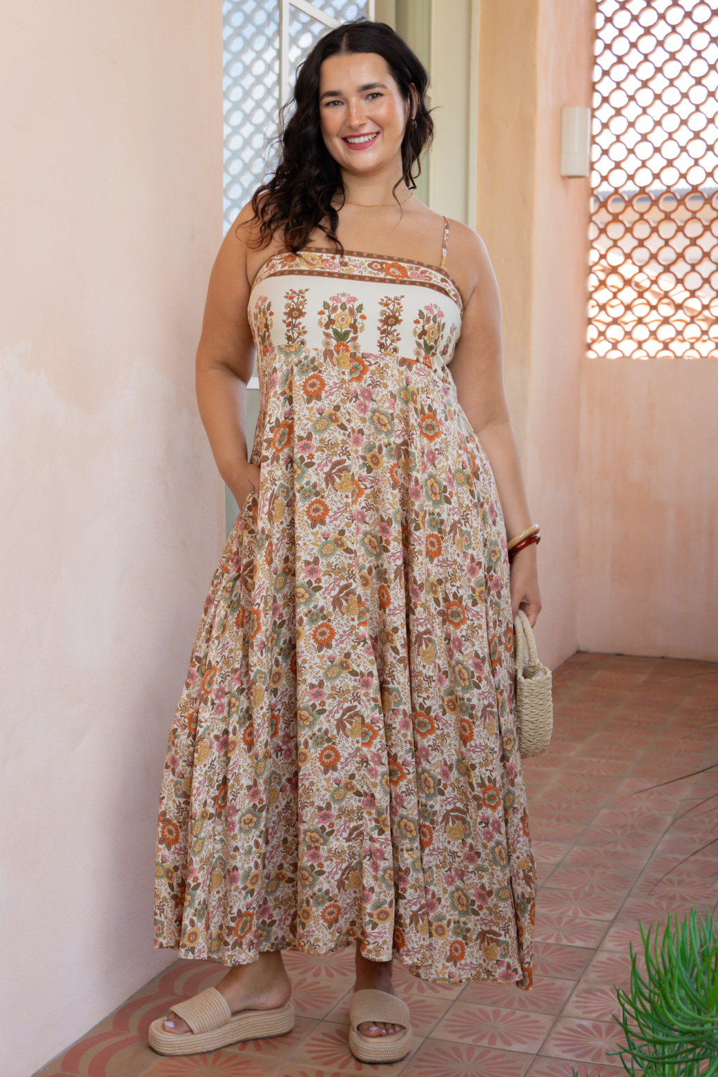 Xanthe Maxi Dress Byron Print Natural