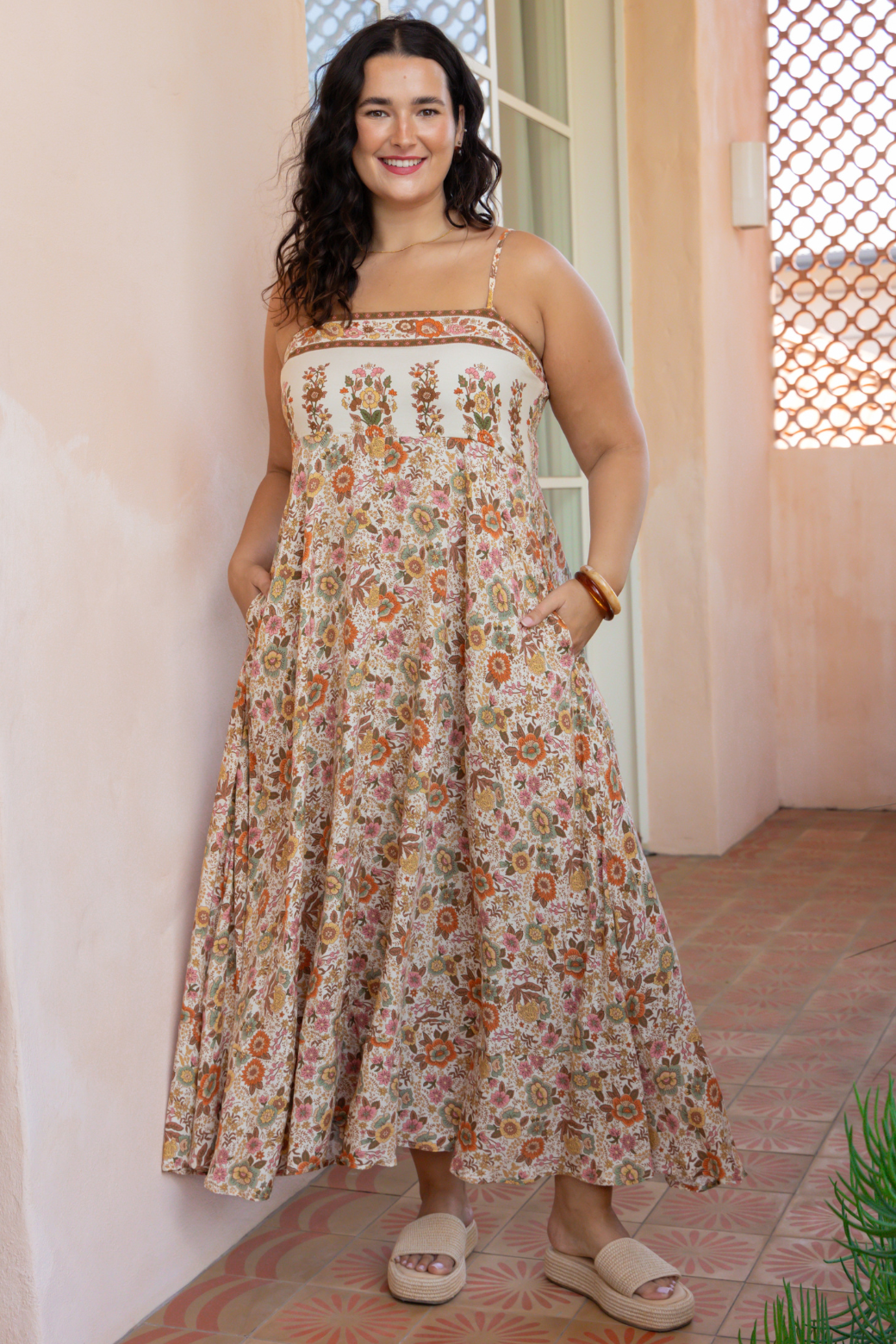Xanthe Maxi Dress Byron Print Natural