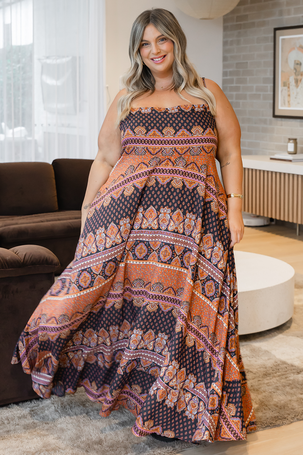 Xanthe Maxi Dress Lily Print Slate