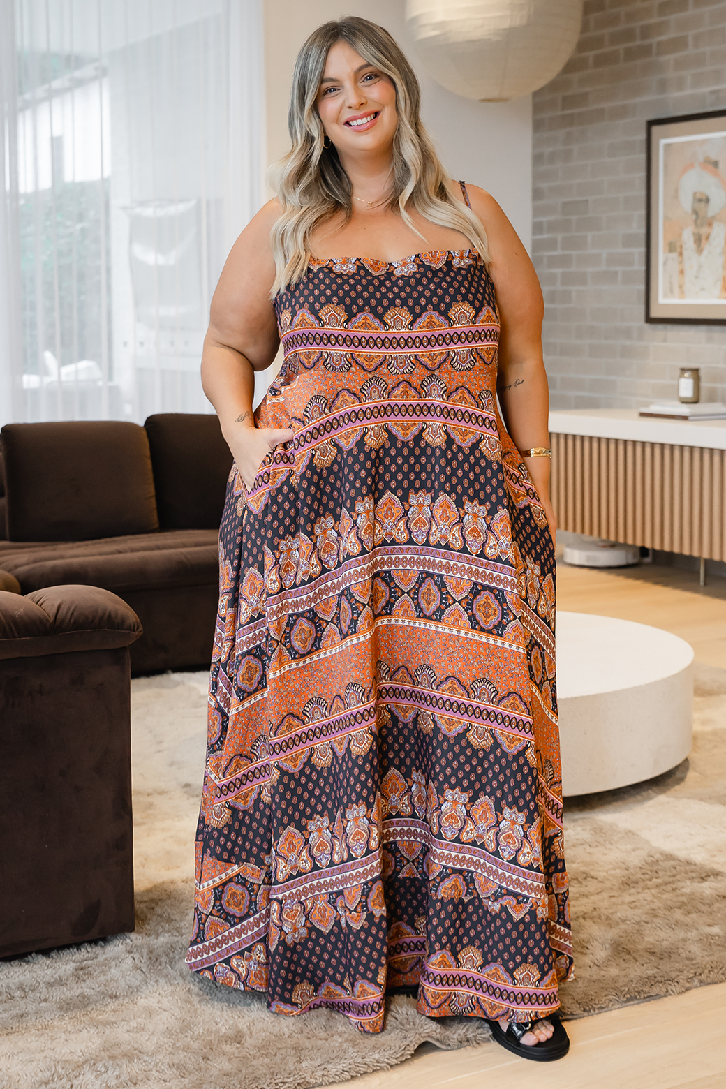 Xanthe Maxi Dress Lily Print Slate