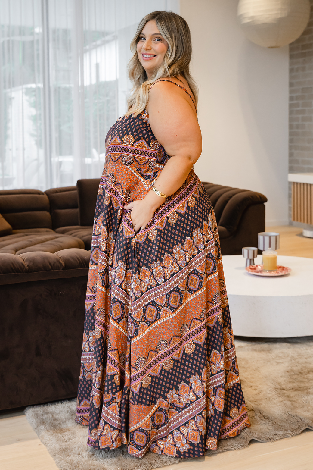 Xanthe Maxi Dress Lily Print Slate