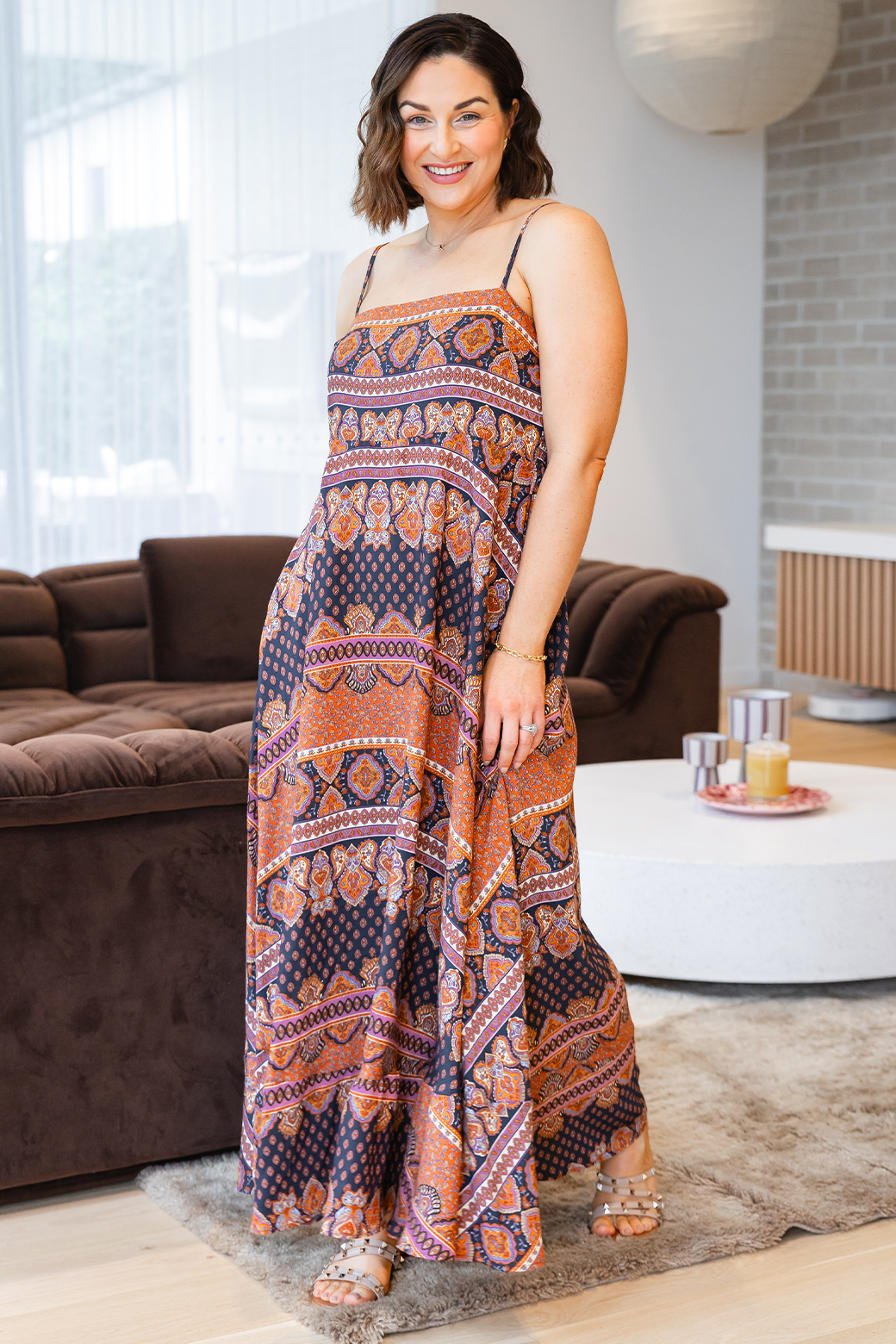 Xanthe Maxi Dress Lily Print Slate