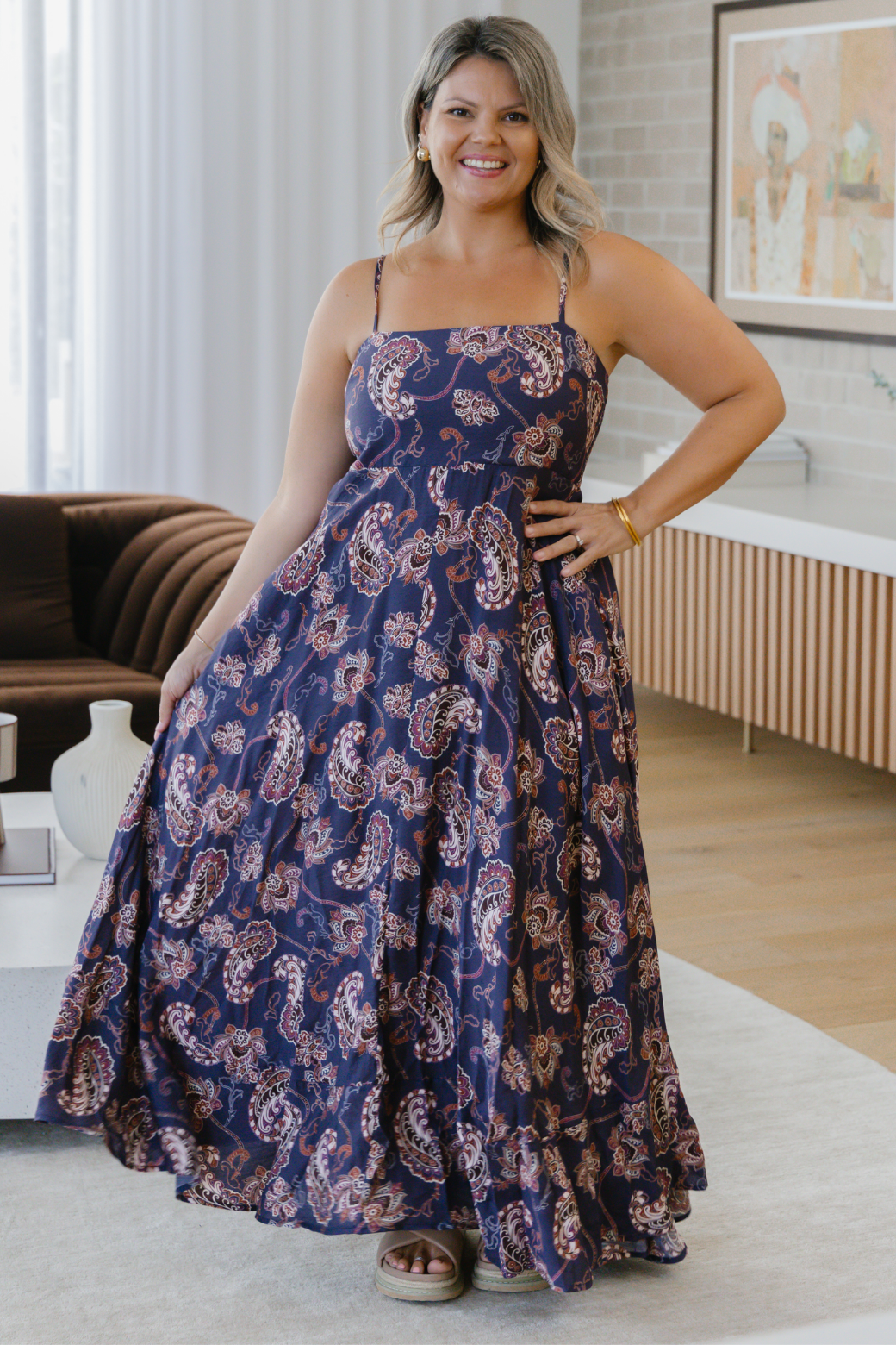 Xanthe Maxi Dress Pagonia Print Slate