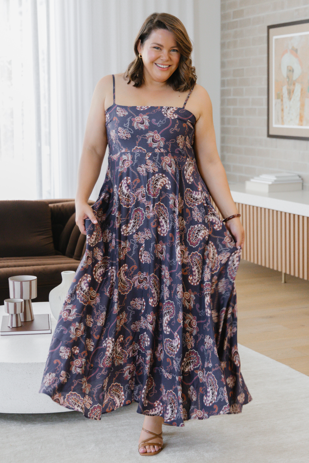 Xanthe Maxi Dress Pagonia Print Slate