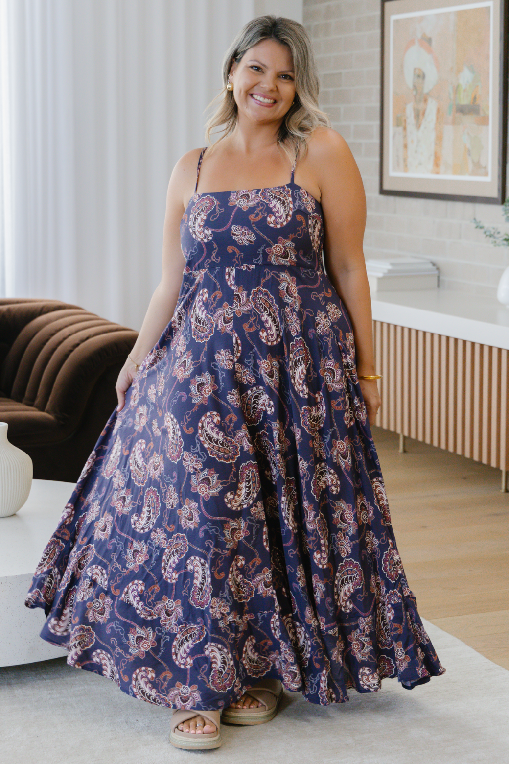 Xanthe Maxi Dress Pagonia Print Slate