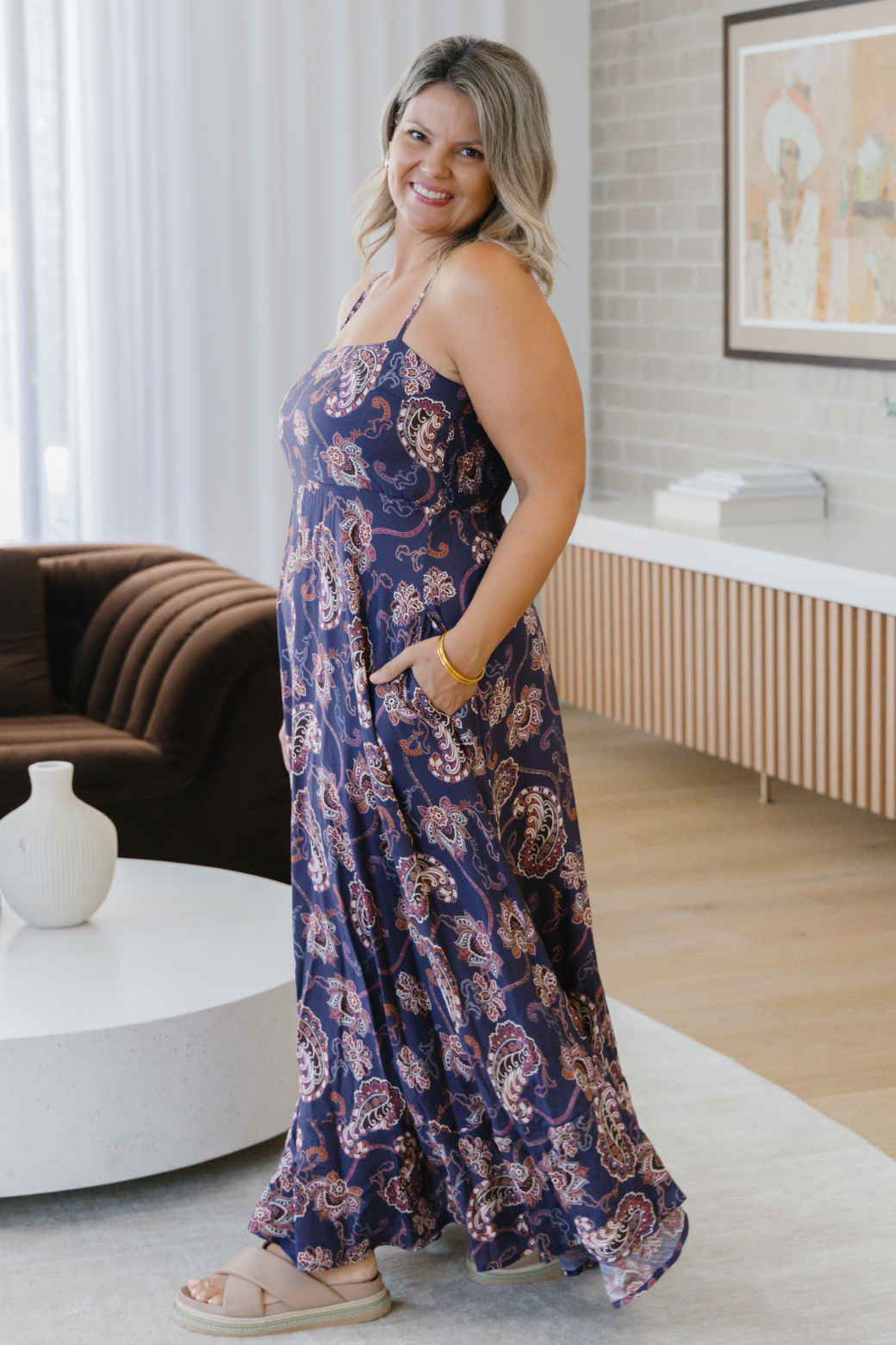 Xanthe Maxi Dress Pagonia Print Slate