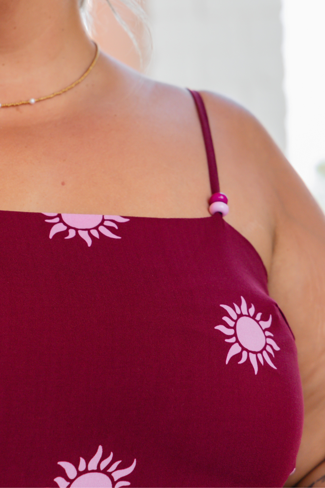 Xanthe Maxi Dress Sun Print Burgundy