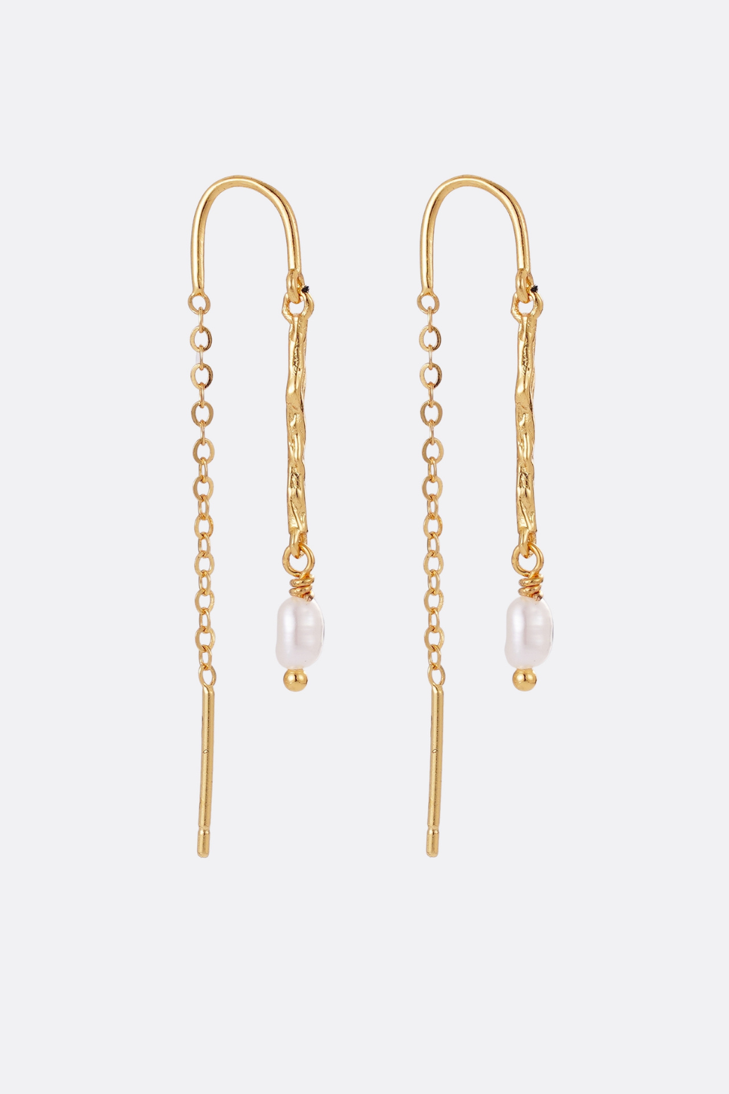 Zafino Alessia Pearl Thread Earrings Gold