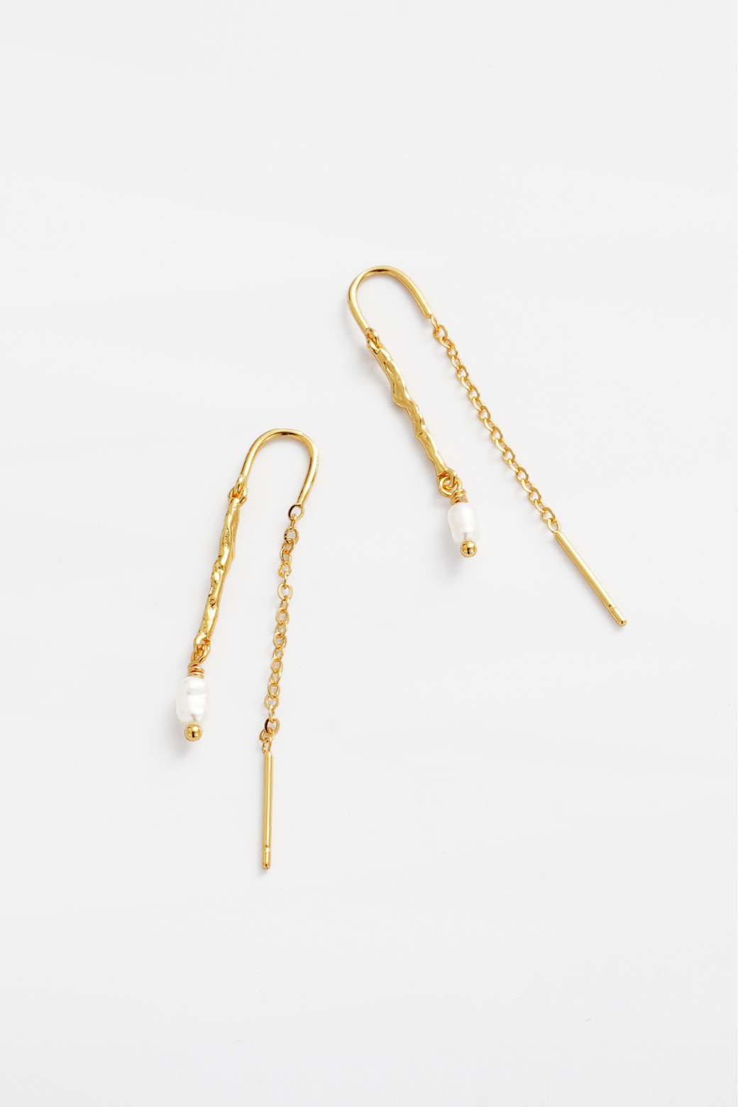 Zafino Alessia Pearl Thread Earrings Gold