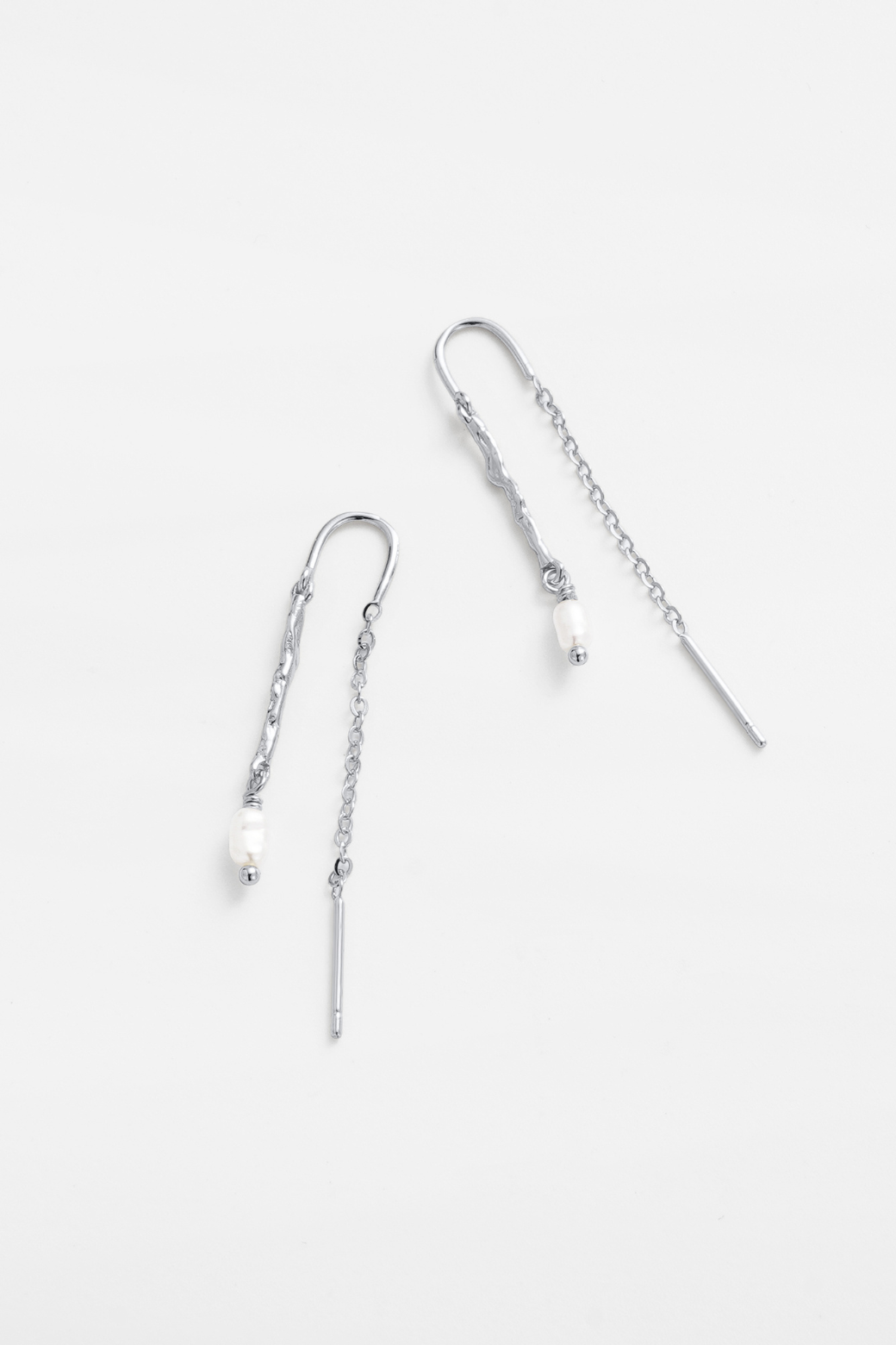 Zafino Alessia Thread Earrings Silver
