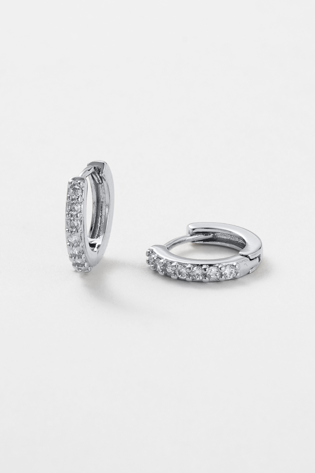 Zafino Ally Crystal Huggie Silver